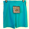 GK BLUE ADULT SMALL MINI WORKOUT SHORTS NYLON/SPANDEX GYMNASTIC DANCE CHEER AS
