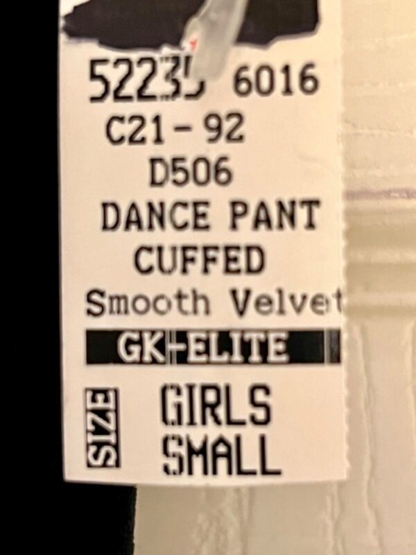 GK DANCE CHILD SMALL BLACK SMOOTH VELVET CUFFED JAZZ DRESS PANTS  SZ S NWT! - Image 4