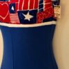 GK DANCE BIKETARD ADULT SMALL FREEDOM PRINT N/S ROYAL COTTON WORKOUT GYM TANK AS - Image 4