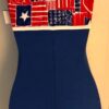GK DANCE BIKETARD ADULT SMALL FREEDOM PRINT N/S ROYAL COTTON WORKOUT GYM TANK AS - Image 6