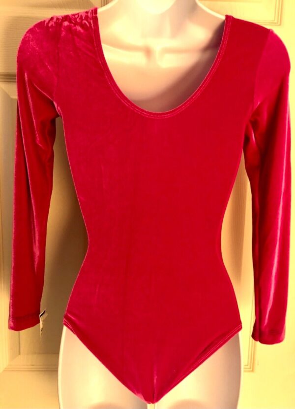 GK ELITE LgSLV LADIES SMALL CLASSIC PINK VELVET GYMNASTICS DANCE LEOTARD Sz AS - Image 4