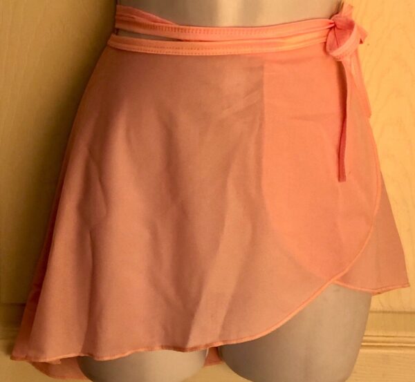 LEOâ€™S GK DANCE BALLET CLASSIC CREPE WRAP SKIRT TIE GIRLS ONE SIZE PINK Sz OS