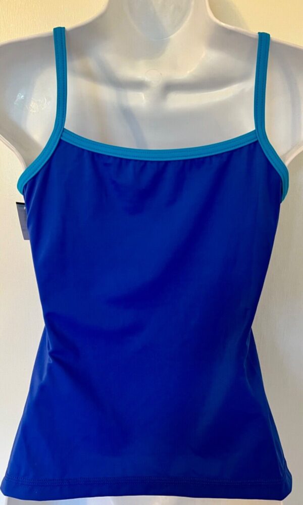 GK DANCE TOP ADULT SMALL BLUE NYLON/SPANDEX CAMISOLE DANCE CHEER JAZZ GYM Sz AS - Image 6