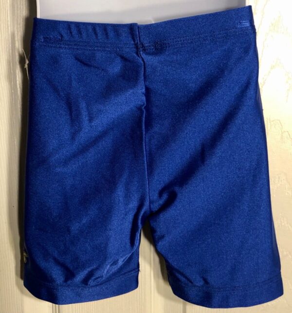 GK CHILD SMALL MINI WORKOUT SHORTS ROYAL NYLON/SPANDEX GYMNASTICS DANCE CHEER CS - Image 3