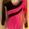 GK ADULT SMALL PINK FOIL LgSLV BLACK VELVET MESH GYMNASTICS DANCE LEOTARD Sz AS - Image 6