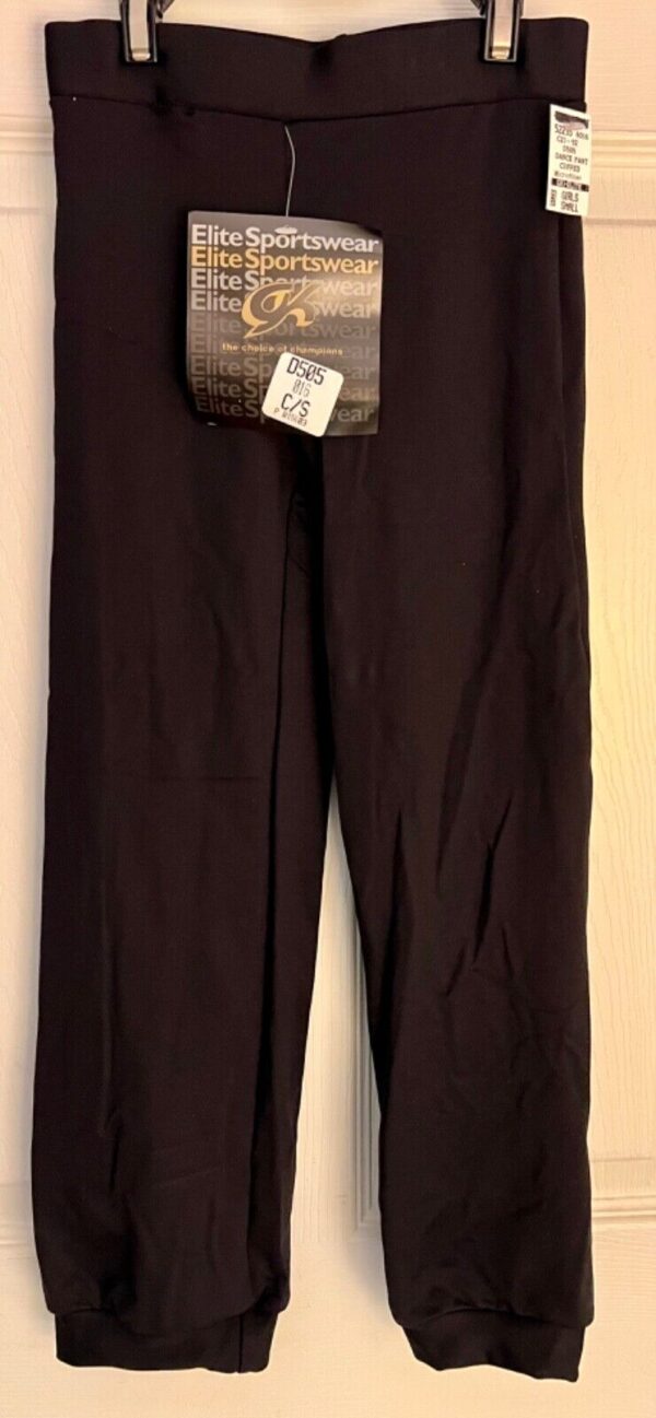 GK ELITE JAZZ GIRLS SMALL BLACK MICROFIBER CUFFED DANCE DRESS  PANTS Sz  S