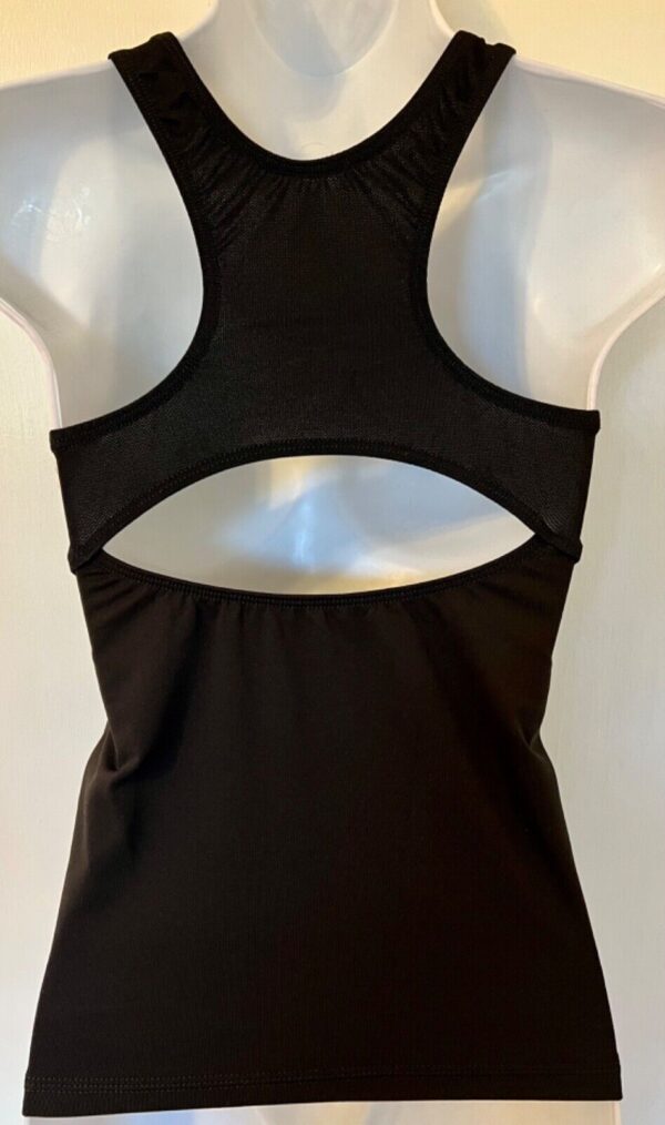 GK ELITE CHEER TOP ADULT SMALL OPEN RACERBACK BLACK DRYTECH TECH MESH AS NWT! - Image 5