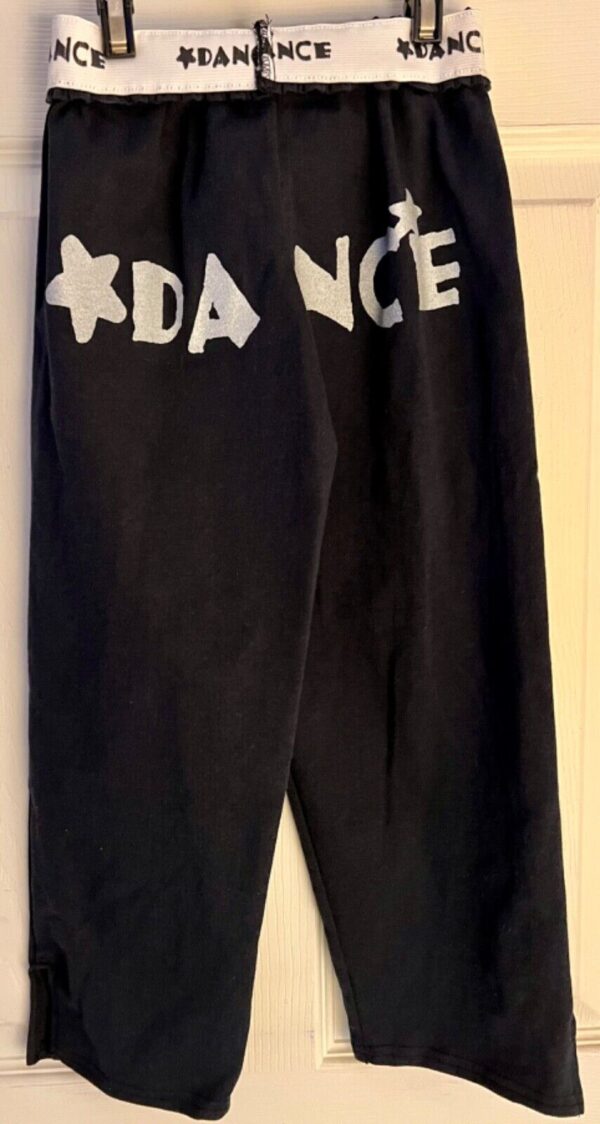 GK 'DANCE' GRAPHIC CHILD SMALL NAVY COTTON PRINT WAISTBAND CAPRI PANTS Sz CS NWT - Image 3