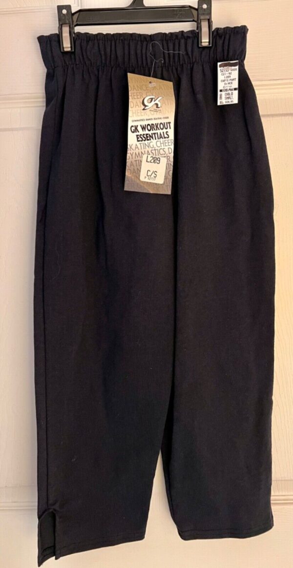 GK 'DANCE' GRAPHIC CHILD SMALL NAVY COTTON PRINT WAISTBAND CAPRI PANTS Sz CS NWT - Image 7