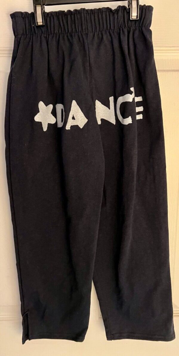 GK 'DANCE' GRAPHIC CHILD SMALL NAVY COTTON PRINT WAISTBAND CAPRI PANTS Sz CS NWT - Image 8