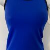 GK DANCE JAZZ ADULT X-SMALL BLUE NYLON BLACK FOIL TRIM CAMI SPORT TOP Sz AXS NWT