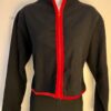 GK ICE SKATE JACKET ADULT SMALL BLACK FLEECE RED VELVET TRIM RELAX FIT ZIP SZ S