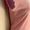 GK "GYMNAST STAR" JEWELED ADULT MEDIUM CAP SLV RIBBED COTTON LACE TOP TEE Sz M - Image 3