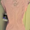 GK "GYMNAST STAR" JEWELED ADULT MEDIUM CAP SLV RIBBED COTTON LACE TOP TEE Sz M - Image 5