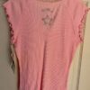 GK "GYMNAST STAR" JEWELED ADULT MEDIUM CAP SLV RIBBED COTTON LACE TOP TEE Sz M - Image 8