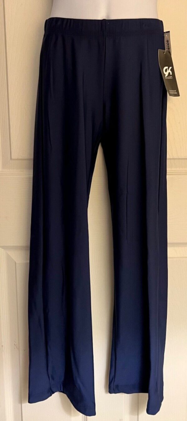 GK NAVY WARM-UP PANTS CHILD LARGE DRY TECH LOW RISE FITTED GYNMNASTS CHEER Sz L