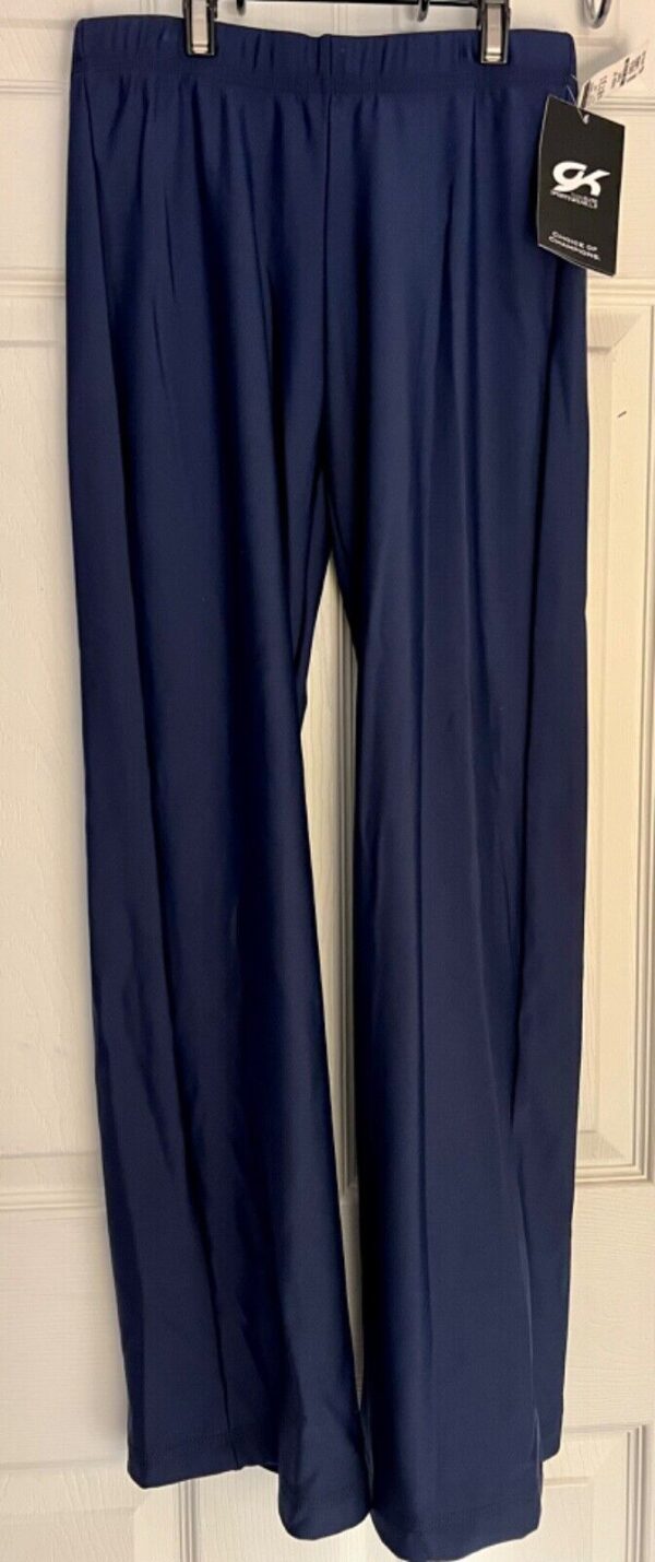 GK NAVY WARM-UP PANTS CHILD LARGE DRY TECH LOW RISE FITTED GYNMNASTS CHEER Sz L - Image 5