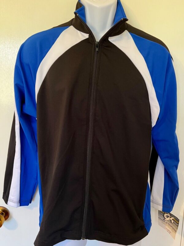 GK BLACK DRYTECH ADULT SMALL UNISEX ROYAL WHITE ACCENT ATHLETE WARM UP JACKET AS