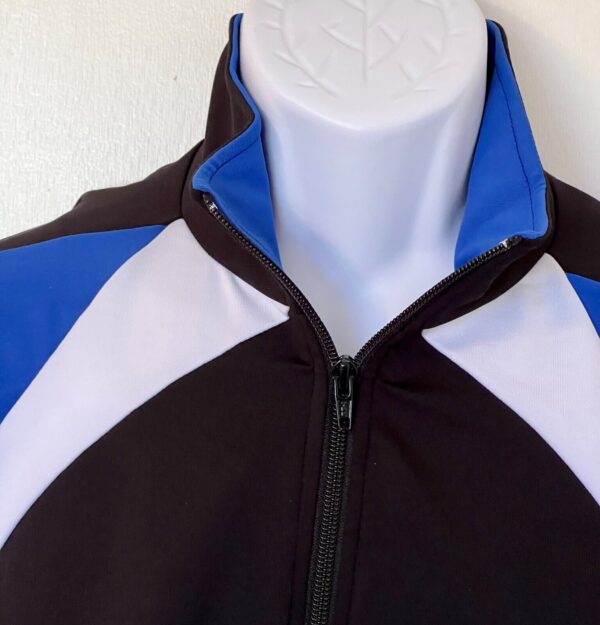 GK BLACK DRYTECH ADULT SMALL UNISEX ROYAL WHITE ACCENT ATHLETE WARM UP JACKET AS - Image 2