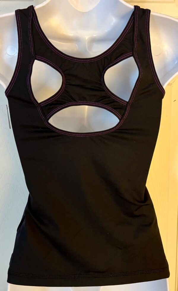 GK DANCE JAZZ ADULT SMALL BLACK MICROFIBER NYLON/SPANDEX TANK TOP Sz AS NWT! - Image 5