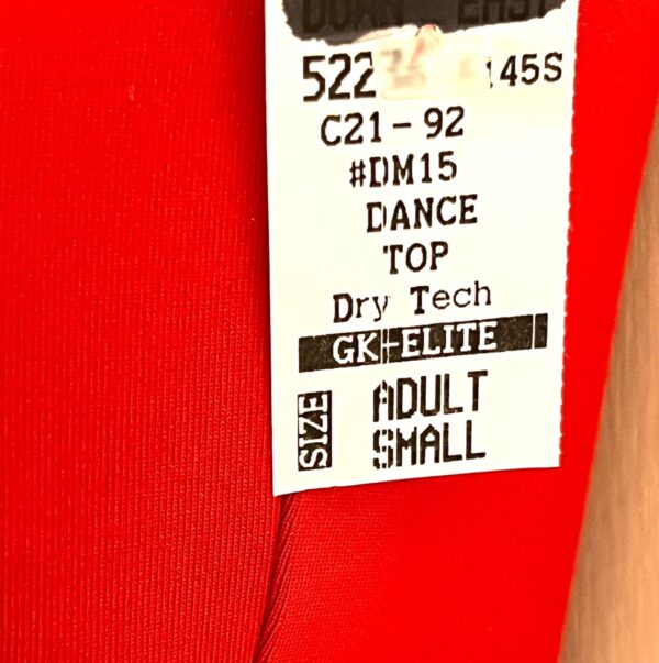 GK DANCE JAZZ CHEER ADULT SMALL RED DRY TECH NYLON/SPANDEX TANK TOP Sz AS NWT! - Image 4