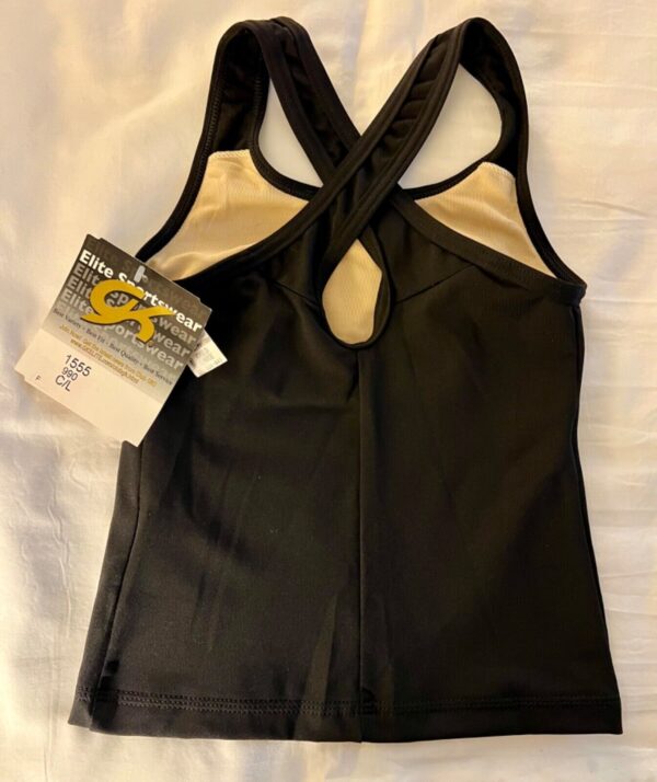 GK DANCE JAZZ CHEER GIRLS LARGE BLACK MICROFIBER  ATHLETIC CAMISOLE TOP SZ M NWT - Image 6