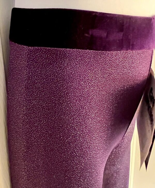 GK DANCE JAZZ PANTS CHILD MEDIUM PURPLE VELVET FOIL WAISTBAND HIP HUGGERS Sz CM - Image 6