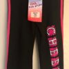 GK CHEER CAPRI PANTS SIZE GIRLS SMALL COTTON/SPANDEX PINK TRIM BLACK SZS NWT!