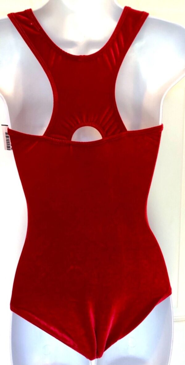 GK CLASSIC RED VELVET LADIES SMALL RACERBACK GYMNASTIC DANCE TANK LEOTARD Sz AS - Image 6