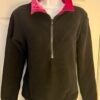 GK BLACK FLEECE ICE SKATE PULLOVER ADULT SMALL CONTRAST PINK VELVET COLLAR SZ S