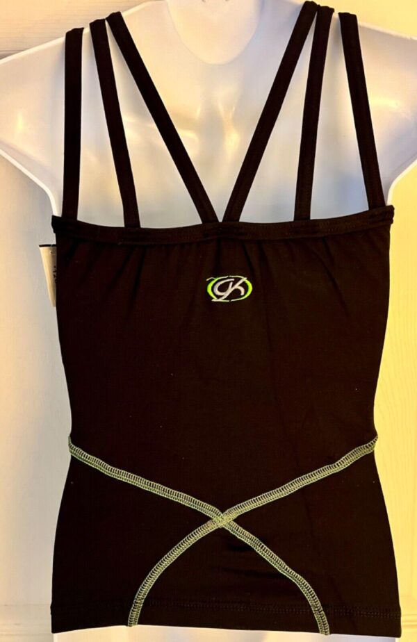 GK DANCE JAZZ CHILD LARGE BLACK NYLON/SPANDEX DRY TECH ATHLETIC TANK TOP SZ M - Image 6