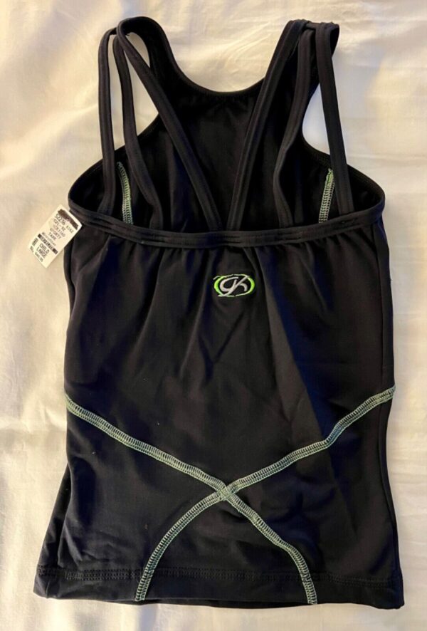 GK DANCE JAZZ CHILD LARGE BLACK NYLON/SPANDEX DRY TECH ATHLETIC TANK TOP SZ M - Image 8