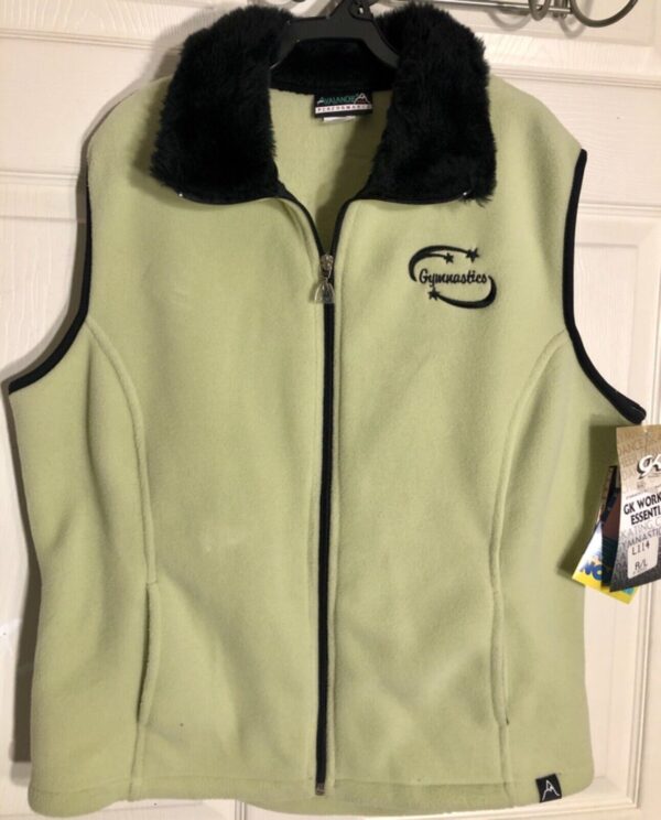 GK FLEECE VEST LADIES LARGE "GYMNASTICS" LOGO AVALANCHE WEAR OLIVE GREEN SZ L - Image 6