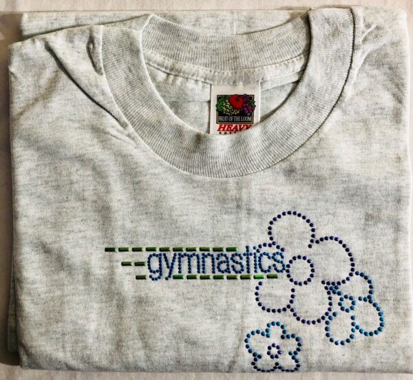 DURABLE  "GYMNASTICS" T-SHIRT ADULT LARGE GRAY COLOR METALLIC JA  AL - Image 6