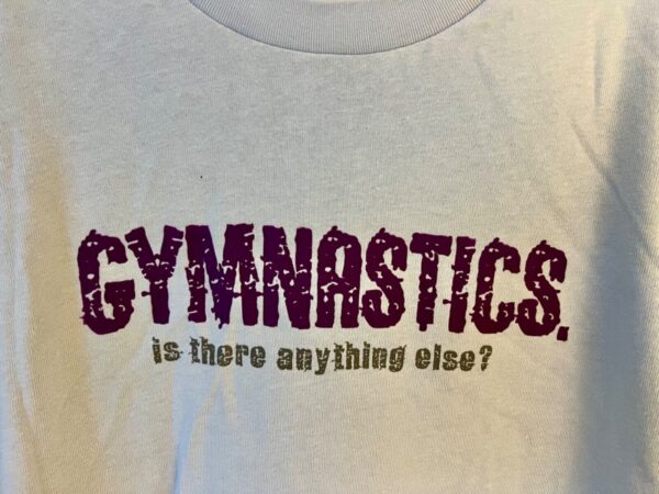 THE AUSSIE T CO. PURPLE GK â€œGYMNASTICSâ€¦â€ LADIES SMALL SSLV BLUE COTTON T-SHIRT S - Image 3