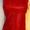 GK DANCE JAZZ ADULT SMALL RED SPARKLE HOLOGRAM BLACK X-BACK PIPING CAMI TOP AS