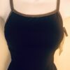 GK DANCE JAZZ LADIES SMALL BLACK MICROFIBER FOIL STRAPPY BACK CAMISOLE TOP Sz AS