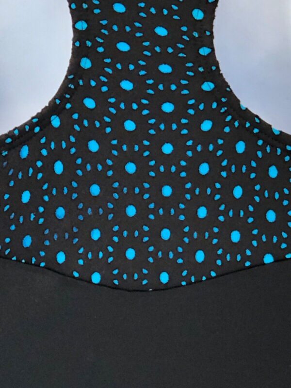 GK DANCING DOTS ADULT X-SMALL TURQUOISE LASER CUT GYMNASTIC TANK LEOTARD AXS NWT - Image 4