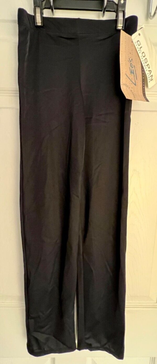 LEO'S DANCEWEAR JAZZ DANCE CHILD MEDIUM BLACK SPANDEX STRAIGHT LEG PANTS SZ CM - Image 2