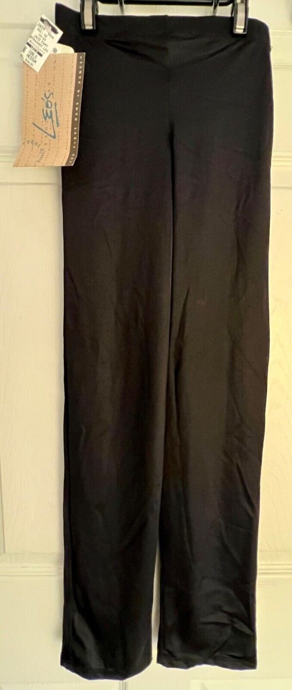 LEO'S DANCEWEAR JAZZ DANCE CHILD MEDIUM BLACK SPANDEX STRAIGHT LEG PANTS SZ CM - Image 3