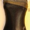 GK DANCE LADIES SMALL ASYM BLACK SPARKLE GOLD SILVER FOIL JAZZ LEOTARD Sz AS