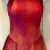 GK HALTER ICE SKATE ADULT SMALL RED CROCODILE PRINT RED VELVET DRESS Sz AS NWT!