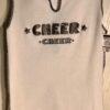 GK CHEER TANK TOP GIRLS SMALL WHITE COTTON GLITTER LETTER BLACK STITCH CS NWT!