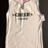 GK CHEER TANK TOP GIRLS SMALL WHITE COTTON GLITTER LETTER BLACK STITCH CS NWT! - Image 2