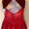 GK HALTER ICE SKATE ADULT SMALL RED CROCODILE PRINT RED VELVET DRESS Sz AS NWT! - Image 3
