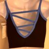 GK ELITE JAZZ DANCE CHEER GIRLS LARGE BLACK MICROFIBER CAMISOLE CROP TOP Sz L - Image 5