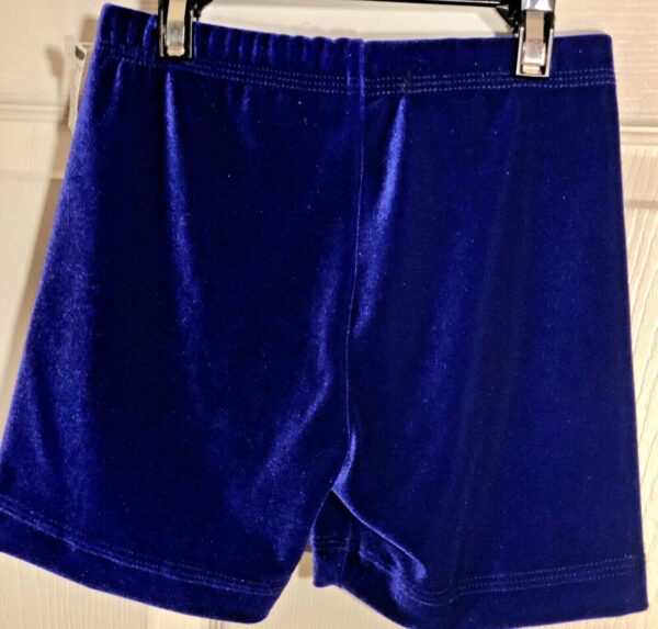 GK CHILD MEDIUM WORKOUT SHORTS PURPLE VELVET CHEER DANCE GYMNASTIC Sz CM NWT - Image 2