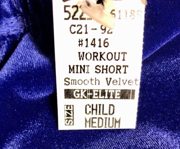 GK CHILD MEDIUM WORKOUT SHORTS PURPLE VELVET CHEER DANCE GYMNASTIC Sz CM NWT - Image 3