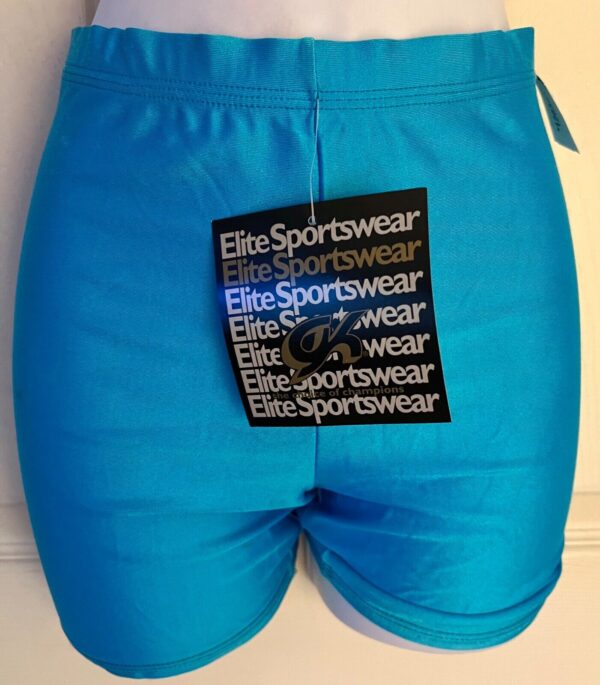 GK WORKOUT SHORTS LADIES SMALL BLUE NYLON/SPANDEX DANCE CHEER GYMNASTICS SZ S