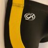GK CHEER CHILD SMALL MICRO MINI BLACK NYLON YELLOW MESH GYM WORKOUT SHORTS SZ S - Image 2
